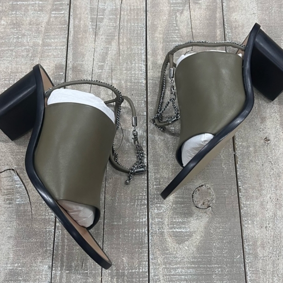 Rag & Bone Green Black Chain Detail Heels - Picture 3 of 5